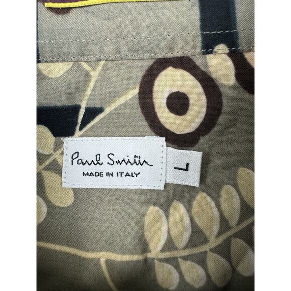 Paul Smith Tropical Bird Parrot Hawaiian All Over Print Abstract Dress‎ Shirt L - Picture 3 of 4